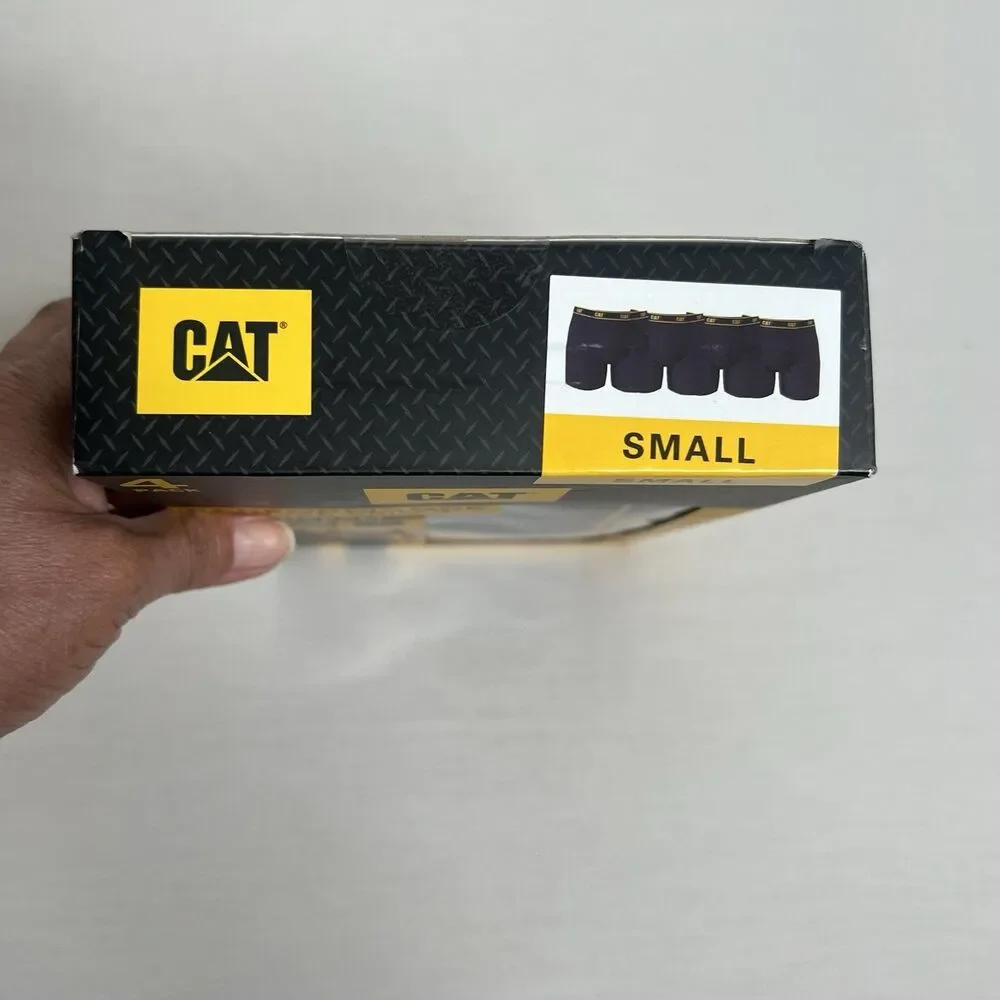 CAT Caterpillar 4 Pack Performance Boxer Brief With Fly Pouch Small Black